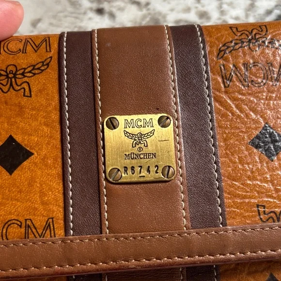 MCM Cognac and Dark Brown Leather Wallet - EUC - Picture 12 of 16